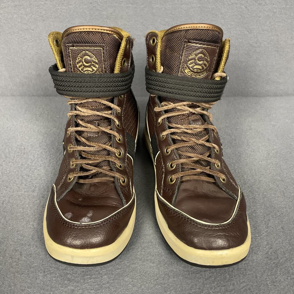 Coogi High Top CM1103 Mens Size 7.5 M Brown Leather Lace Up Strap Sneakers RARE - Picture 2 of 16